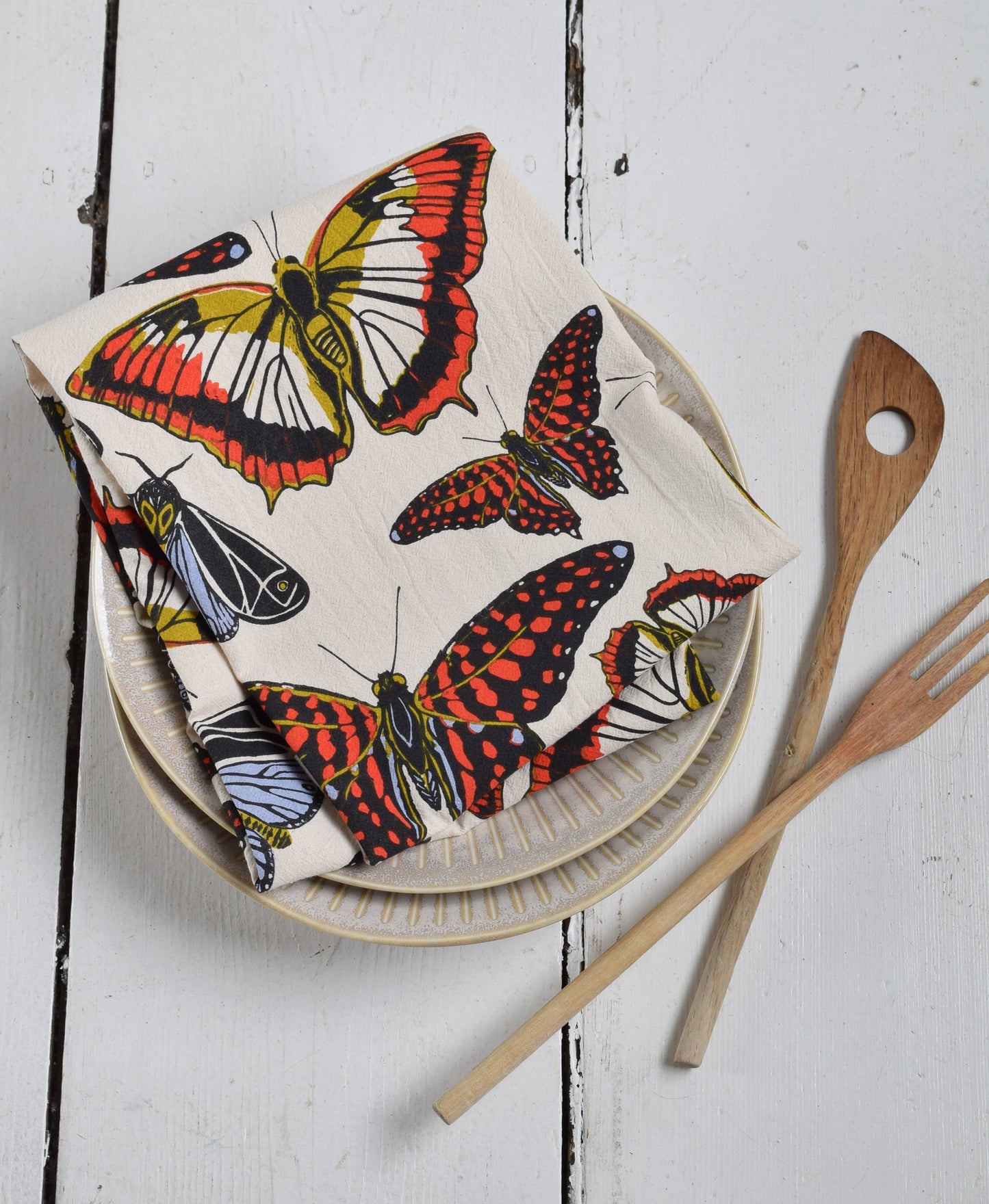 Butterfly Tea Towel - Organic Cotton - Oversized 30 x 30