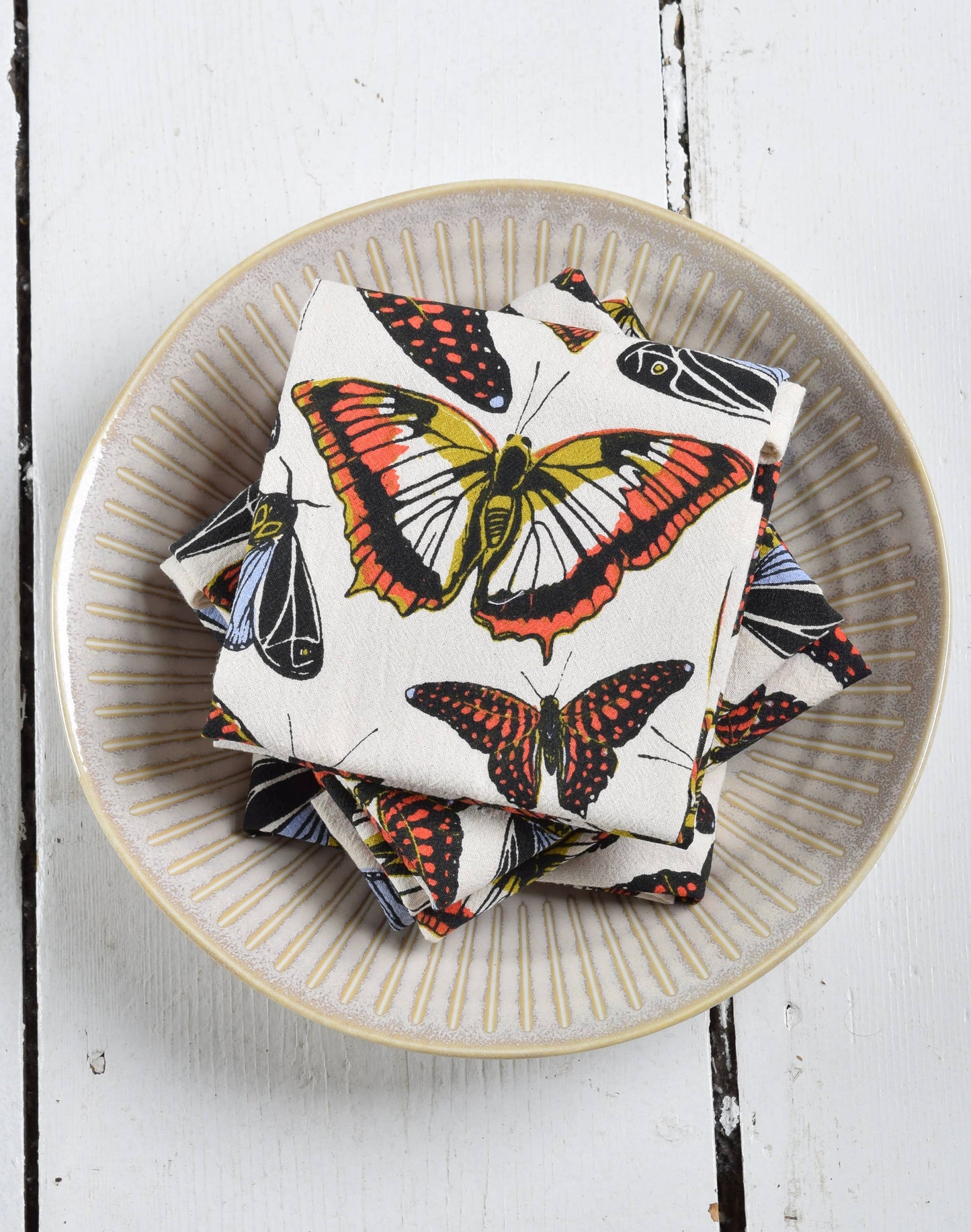 Organic Cotton Butterfly Napkins - 20" x 20" - Blue Orange