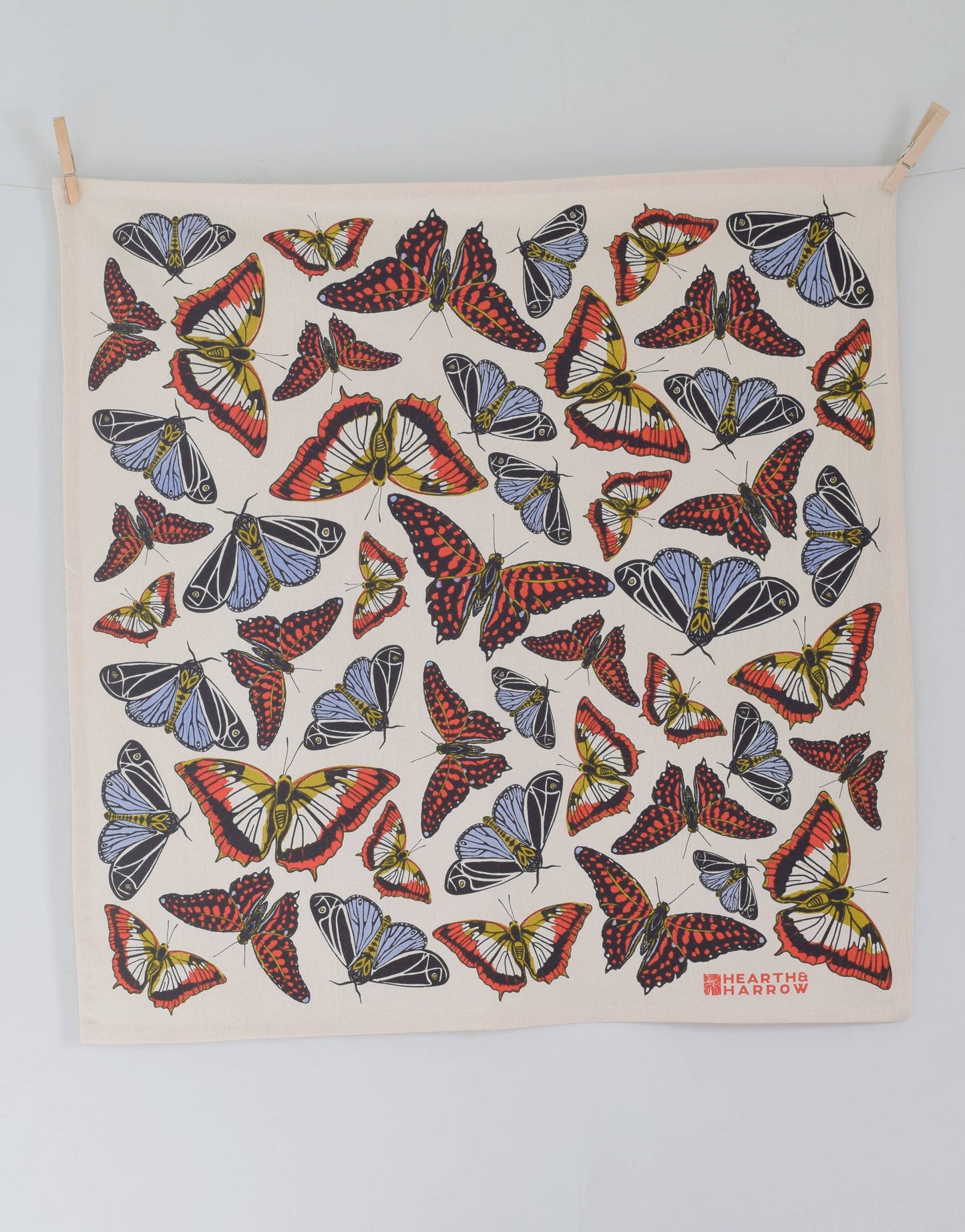 Butterfly Tea Towel - Organic Cotton - Oversized 30 x 30