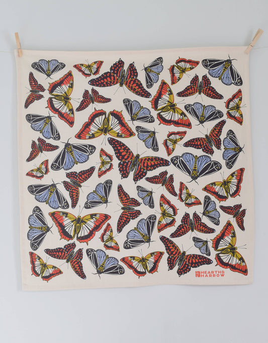 Butterfly Tea Towel - Organic Cotton - Oversized 30 x 30