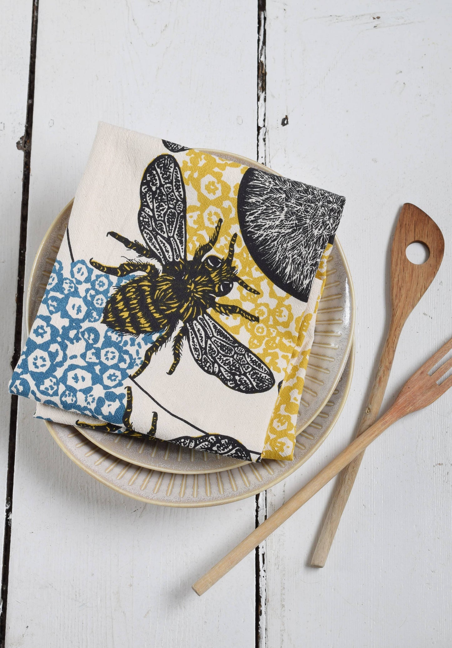 Honeybee Tea Towel - Organic Cotton - Oversized 30 x 30