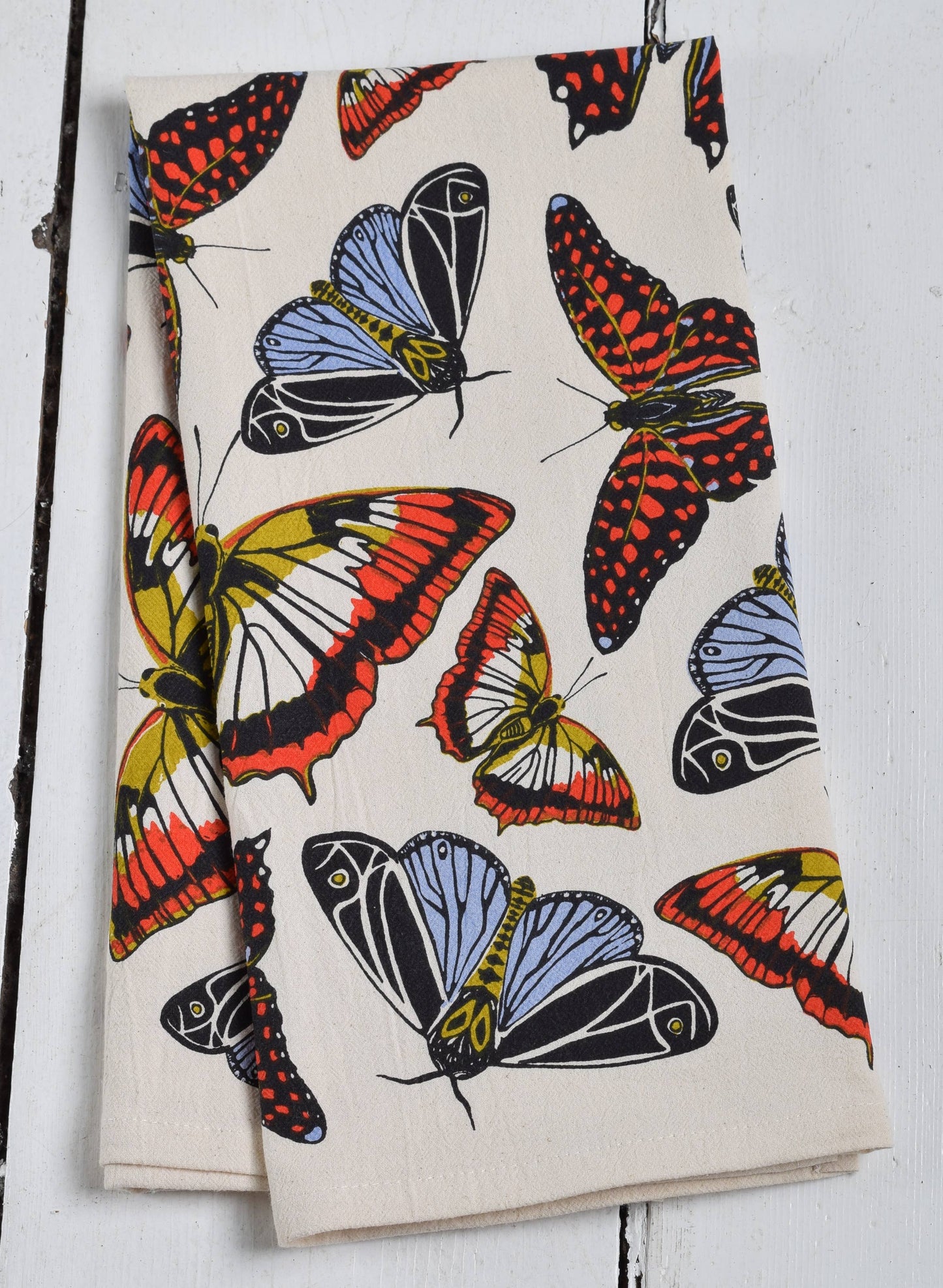 Butterfly Tea Towel - Organic Cotton - Oversized 30 x 30