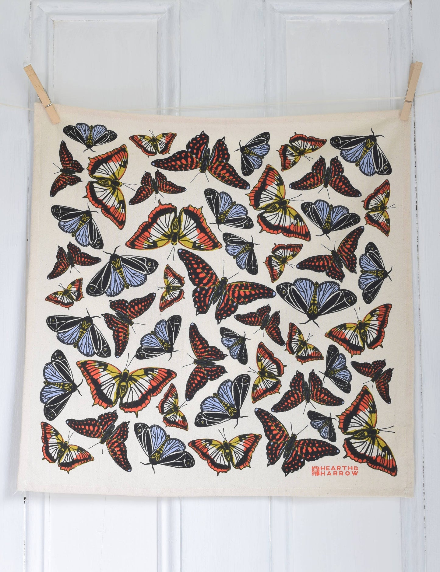Organic Cotton Butterfly Napkins - 20" x 20" - Blue Orange