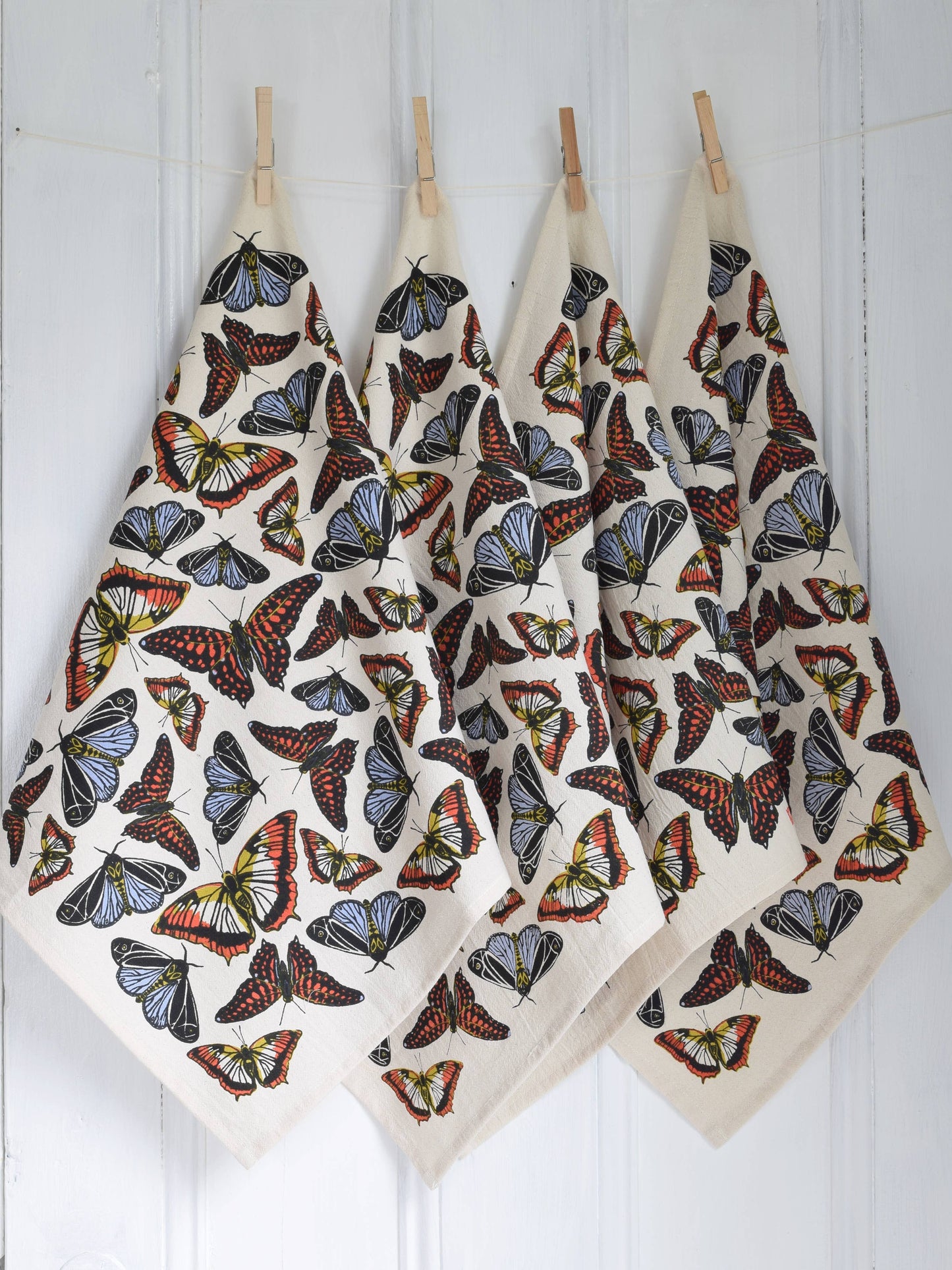 Organic Cotton Butterfly Napkins - 20" x 20" - Blue Orange