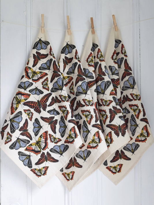 Organic Cotton Butterfly Napkins - 20" x 20" - Blue Orange