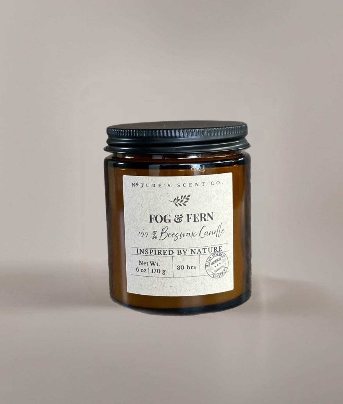Fog & Fern Beeswax Woodwick Candle: 8 oz. (40 hr burn time)