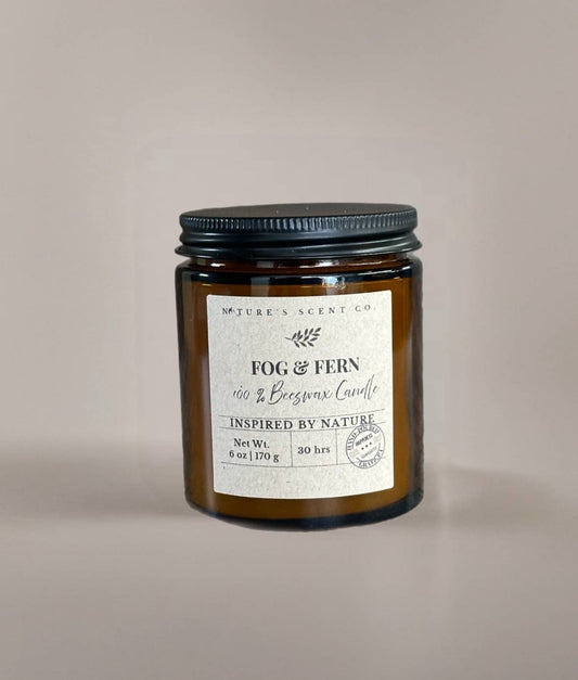 Fog & Fern Beeswax Woodwick Candle: 8 oz. (40 hr burn time)