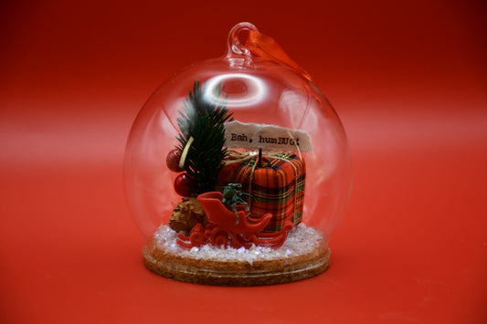 "Bah, humBUG" Weevil Beetle Glass Dome Ornament
