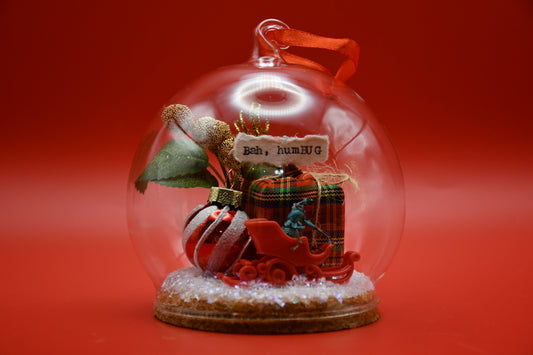 "Bah, humBUG" Weevil Beetle Glass Dome Ornament