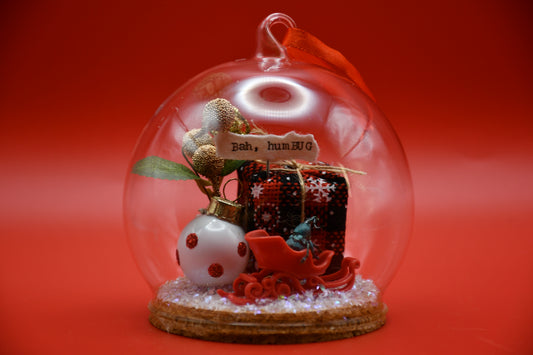 "Bah, humBUG" Weevil Beetle Glass Dome Ornament