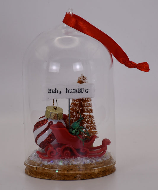 "Bah, humBUG" Weevil Beetle Glass Cloche Ornament