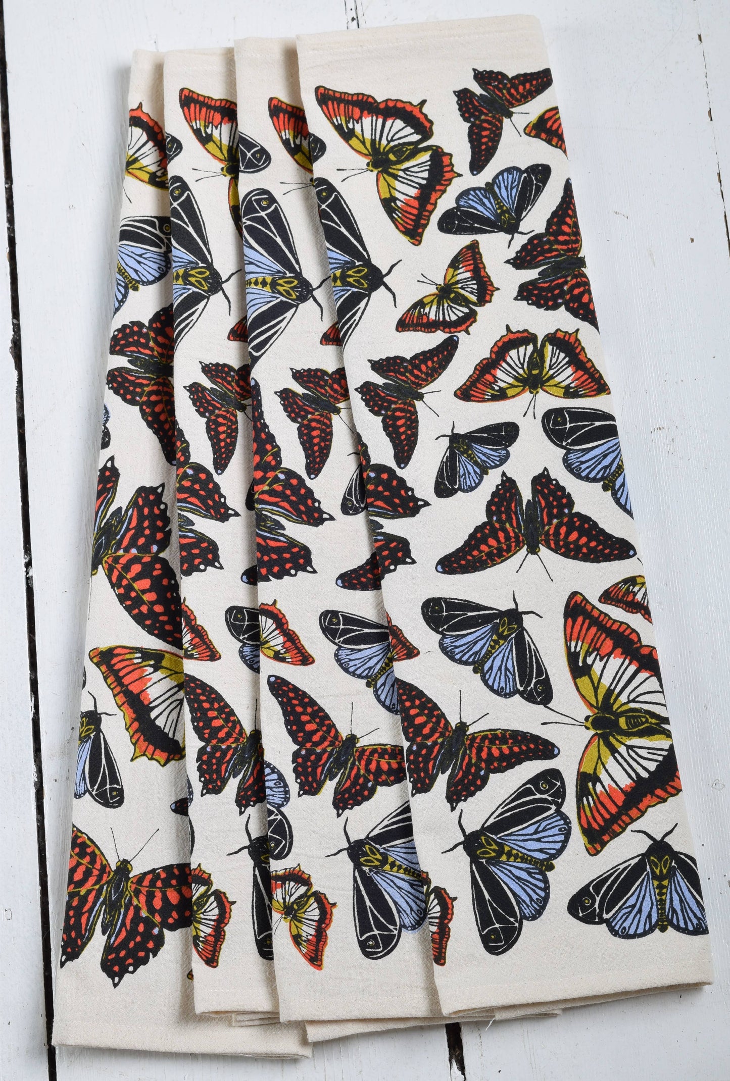 Organic Cotton Butterfly Napkins - 20" x 20" - Blue Orange