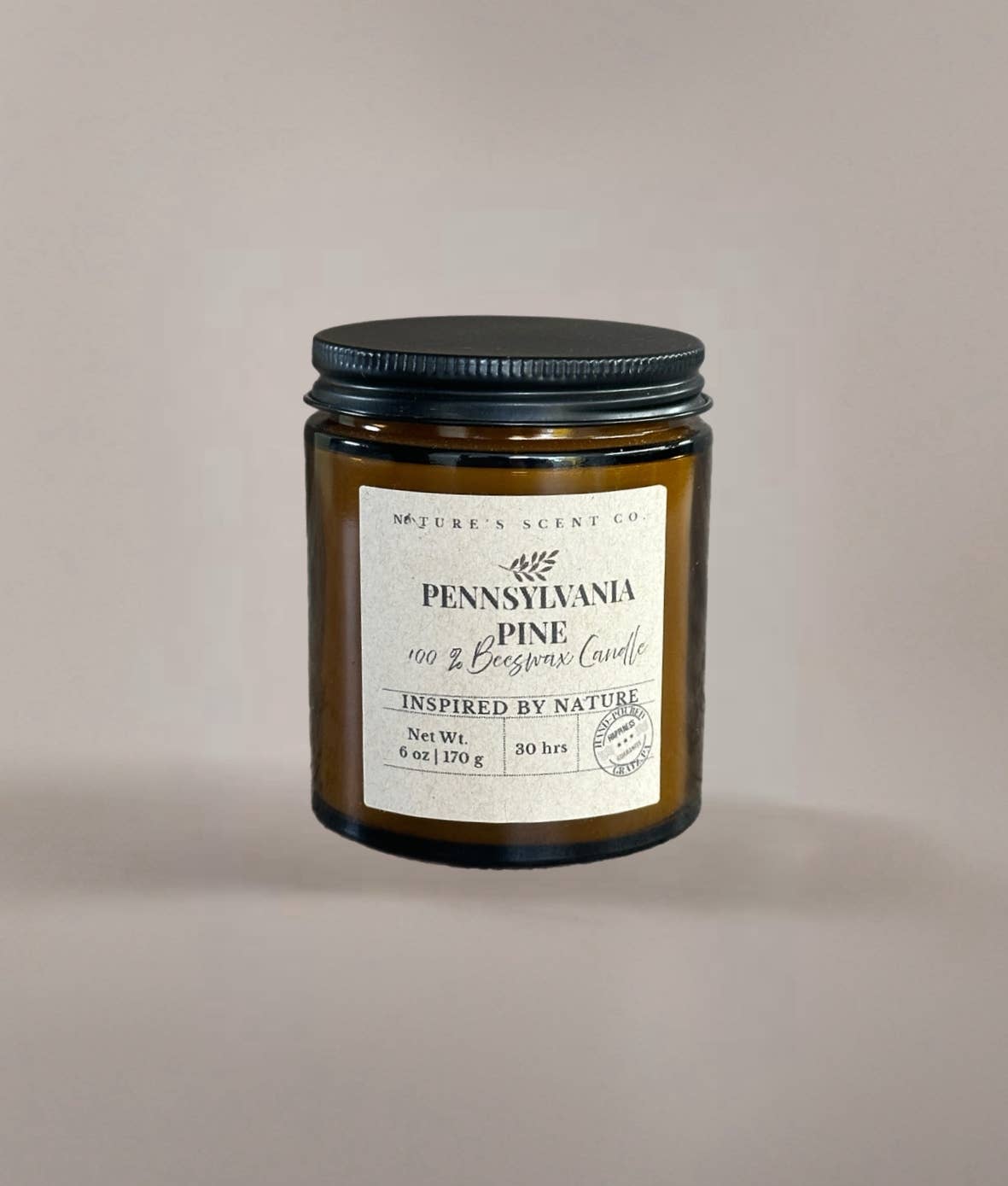 Pennsylvania Pine Beeswax Woodwick Candle: 8 oz (40 hr burn time)