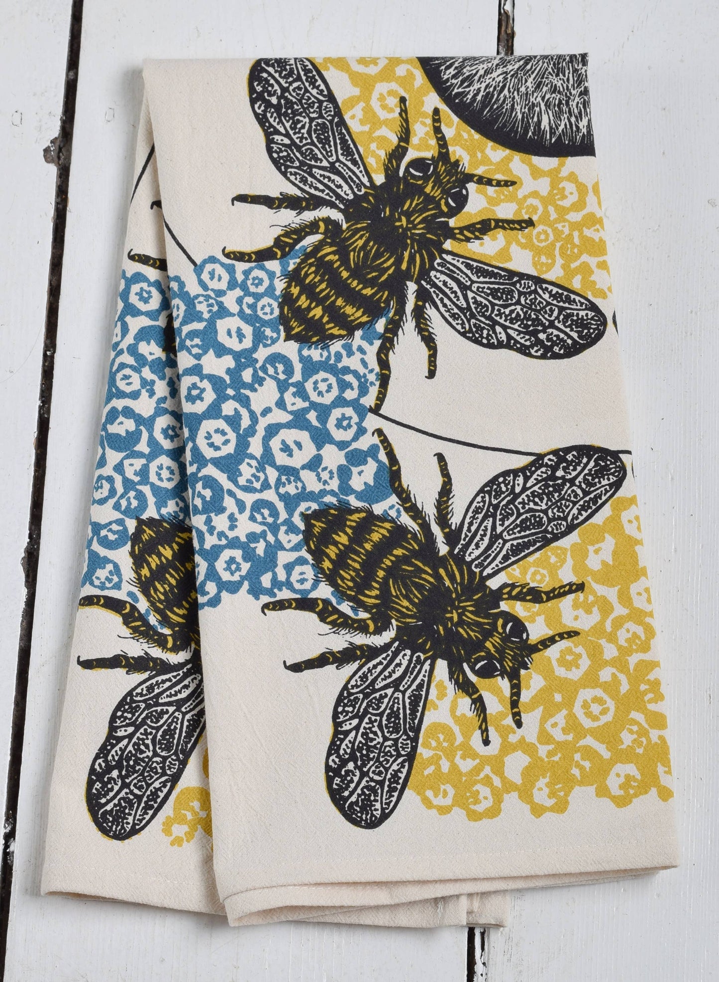Honeybee Tea Towel - Organic Cotton - Oversized 30 x 30